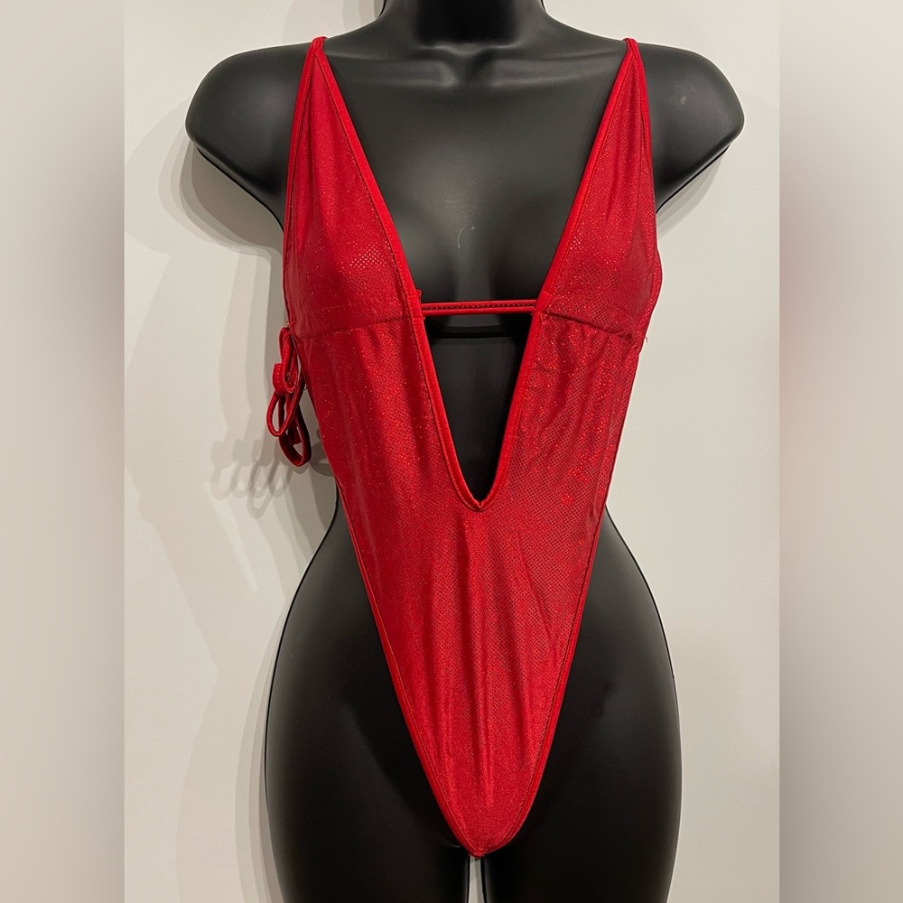 Red G-String Bodysuit
